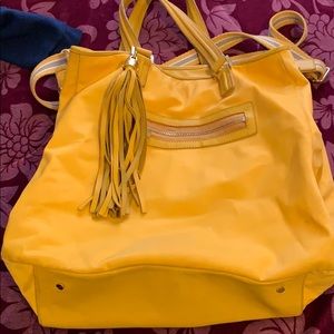 Yellow Tory Burch tote